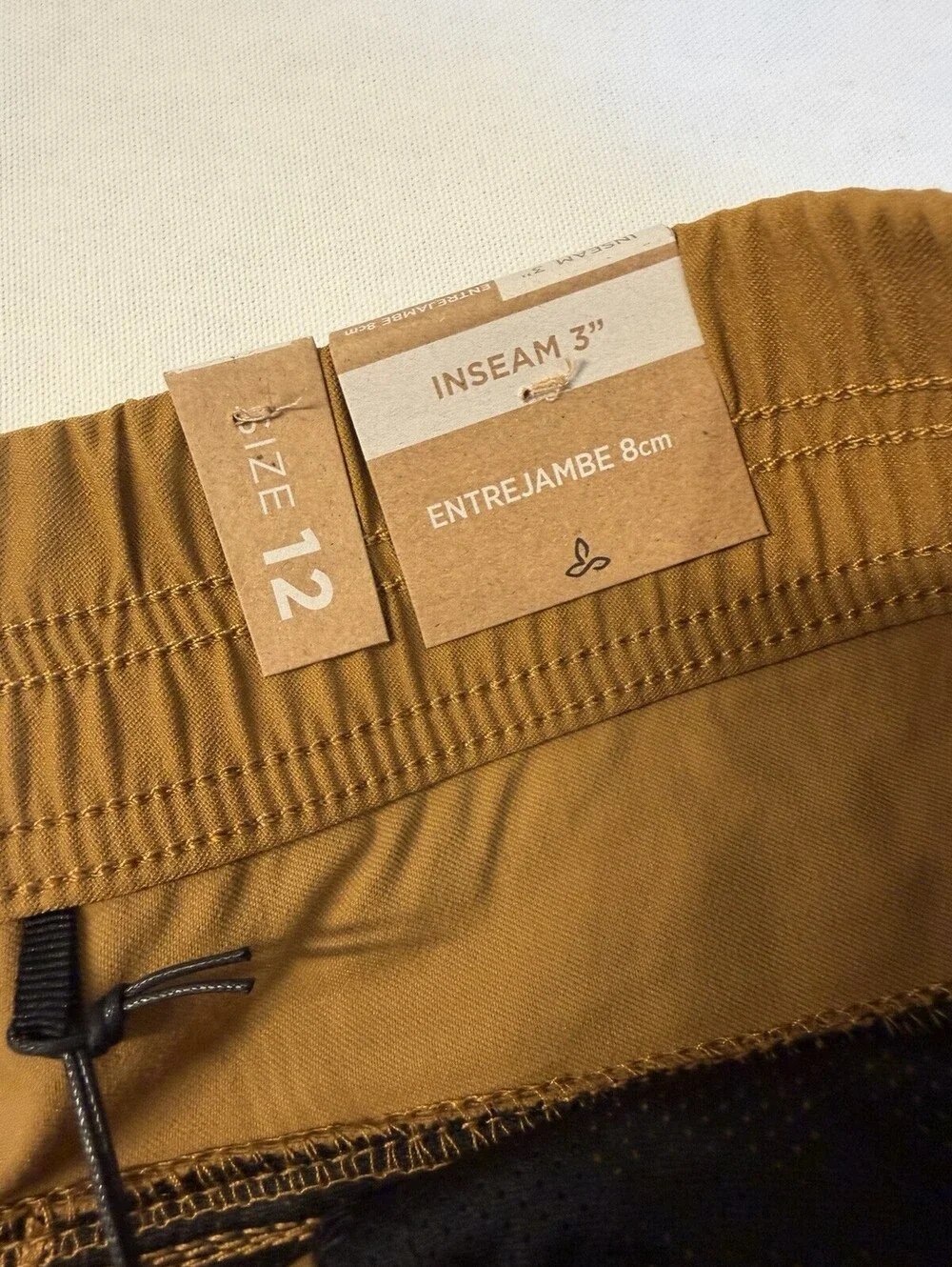 prAna Halle E-Waist Short II Womens 12 Bronze 3” Hiking Travel NWT $75